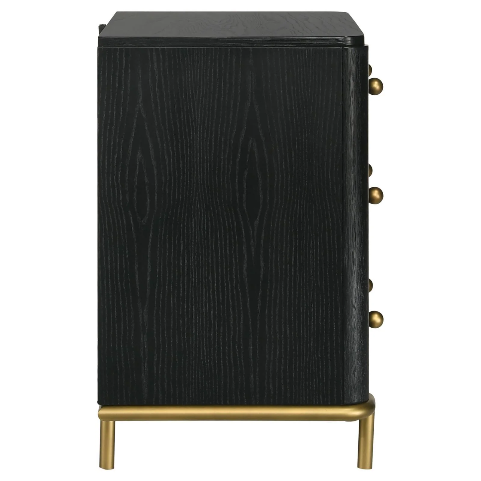 Arini Black 3-drawer Nightstand Bedside Table with USB Outlet - Image 8