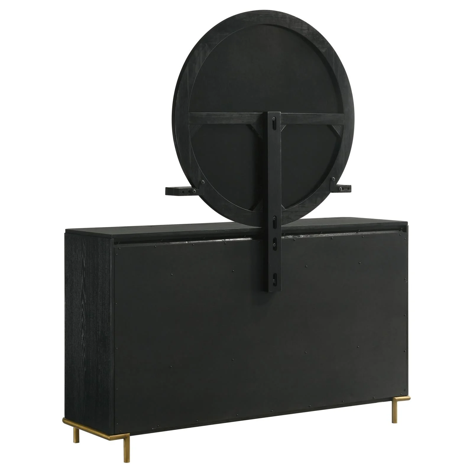 Arini Black 8-Drawer Bedroom Dresser with Mirror - Image 5