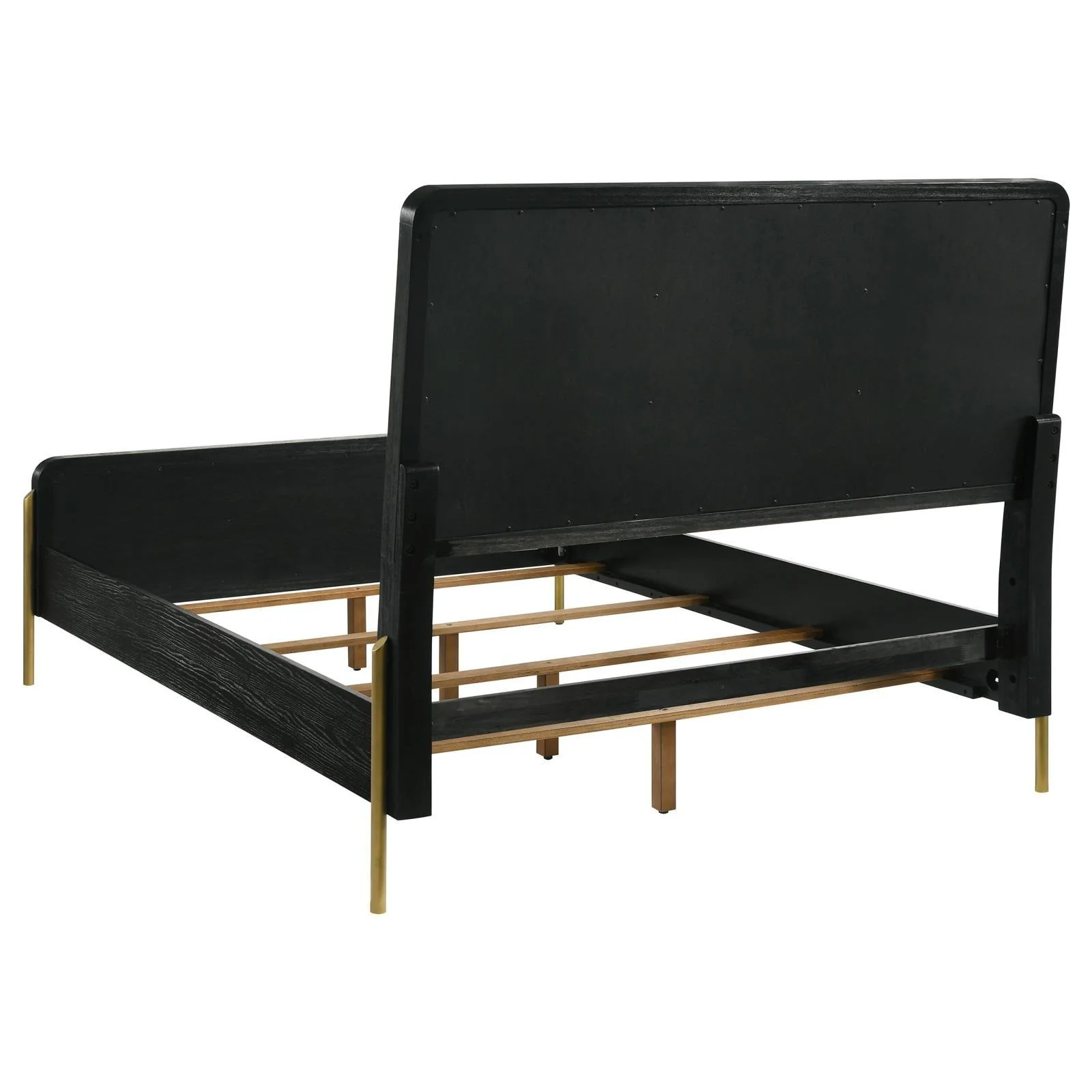 Arini Black and Gray Eastern King Bed with Upholstered Headboard - Image 4