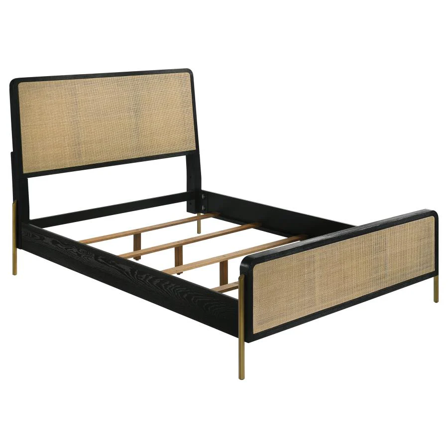 Arini Black and Natural 4-piece Queen Bedroom Set - Image 3