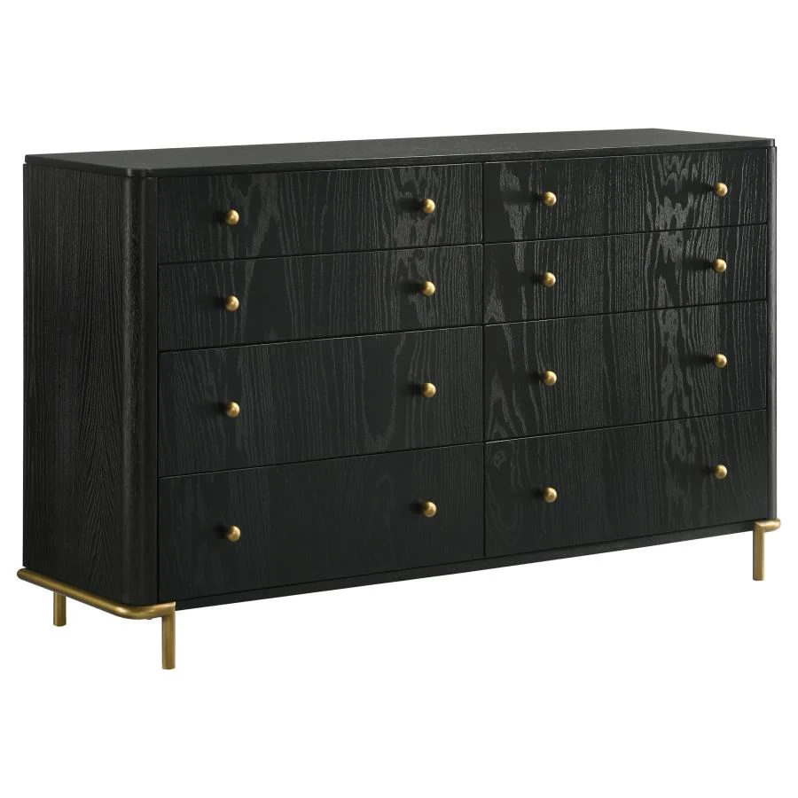 Arini Black and Natural 4-piece Queen Bedroom Set - Image 7