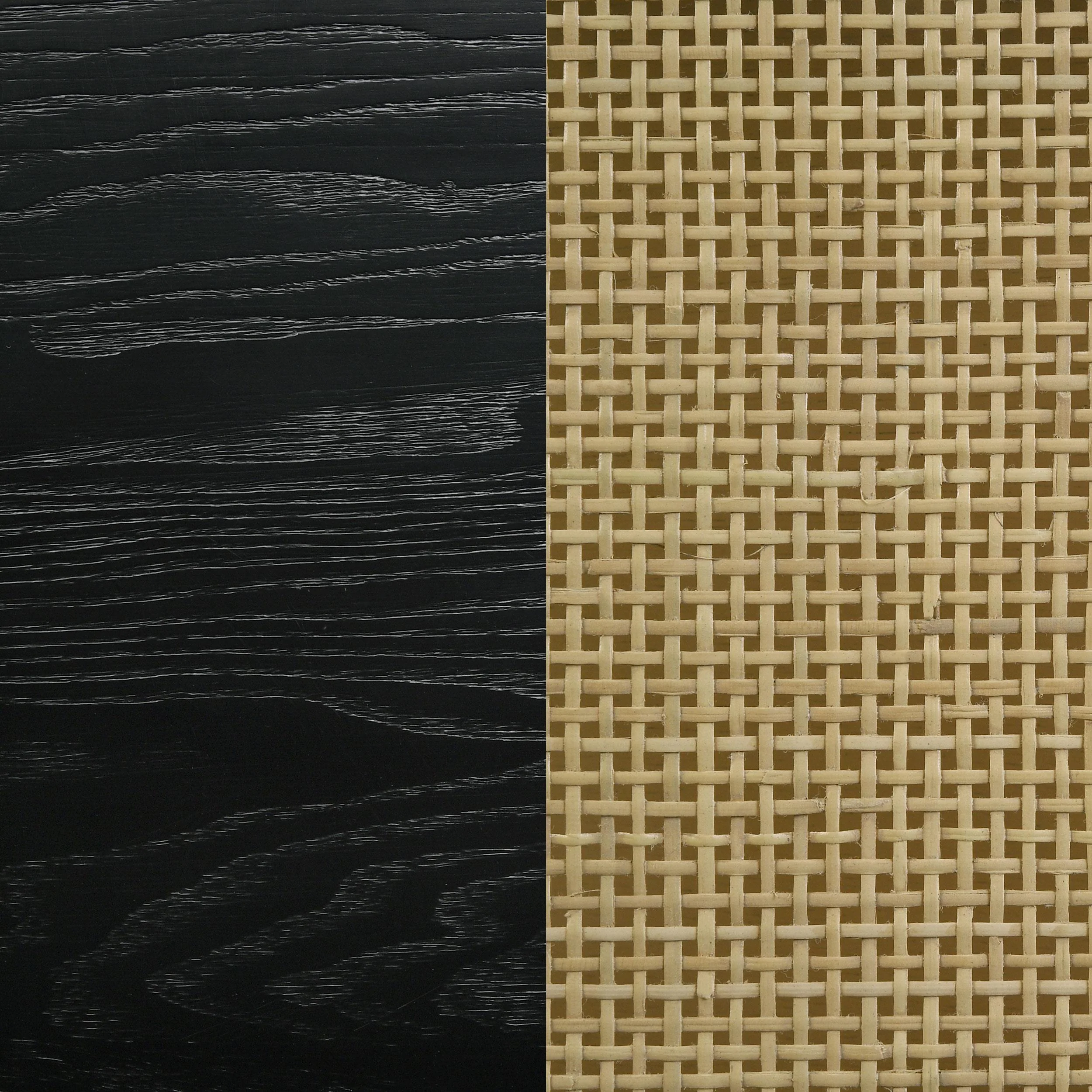 Arini Black and Natural Rattan California King Panel Bed - Image 9