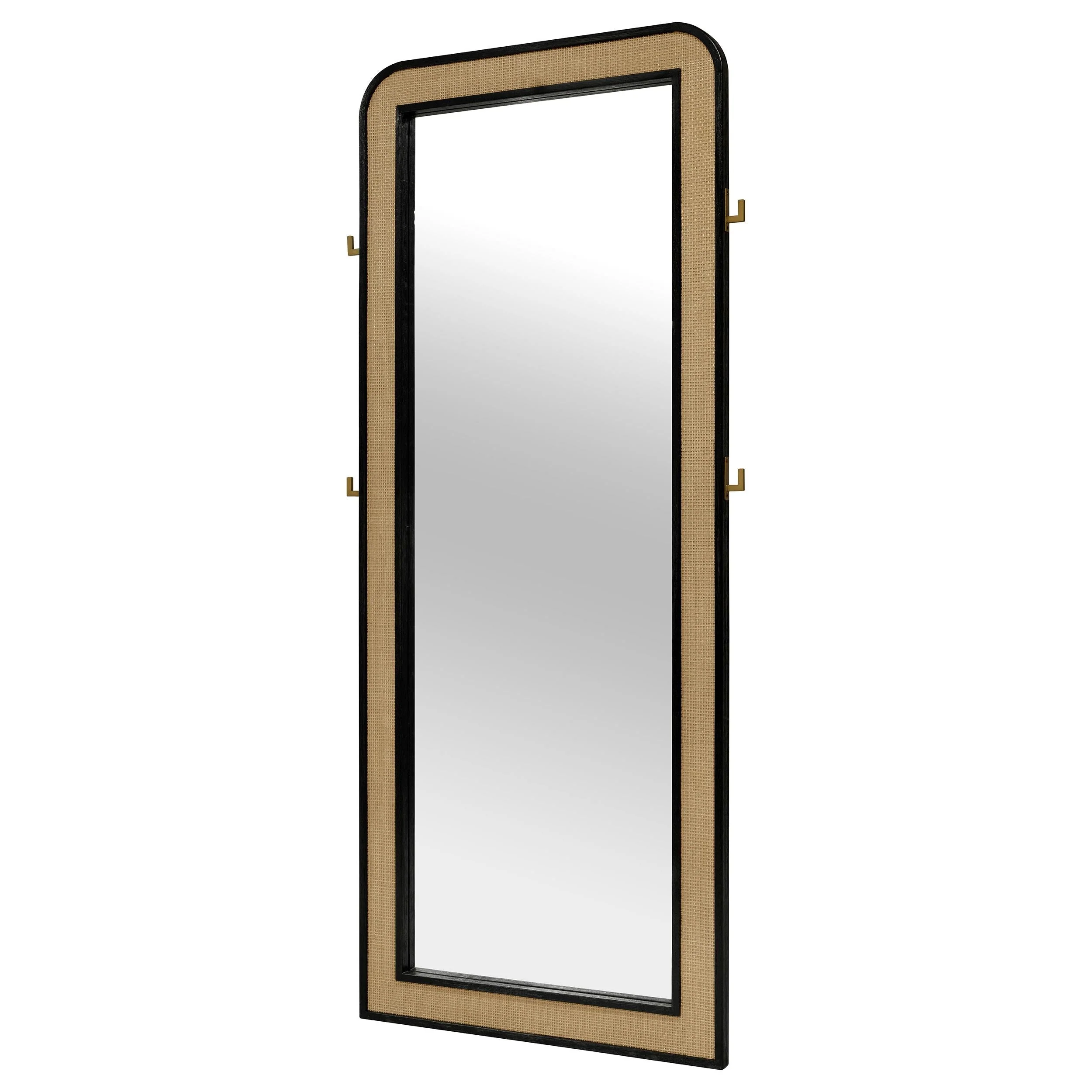 Arini Black Cane Weave Full Length Standing Floor Mirror - Image 4