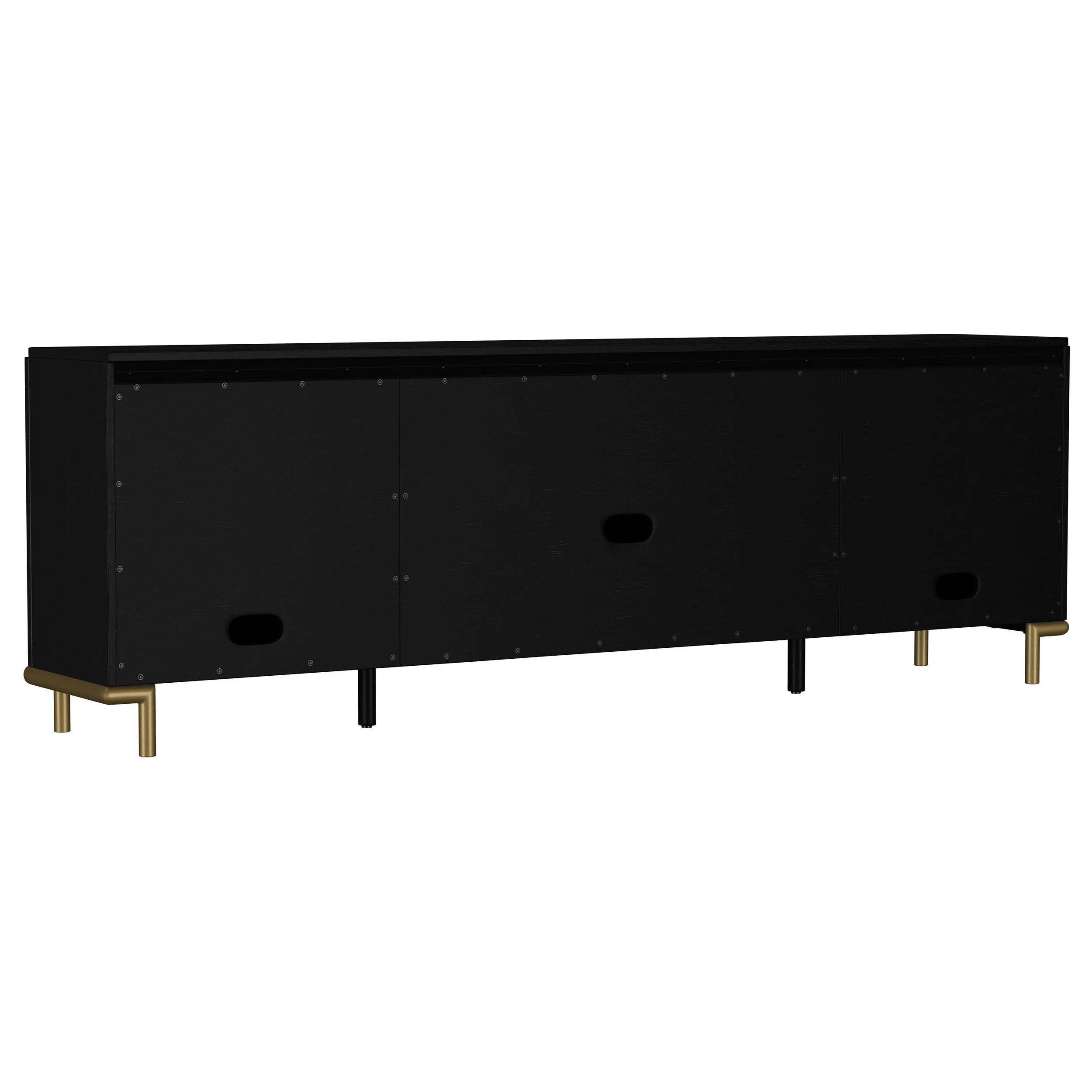Arini Black Rattan Cane 2-Door TV Stand Media Console - Image 9