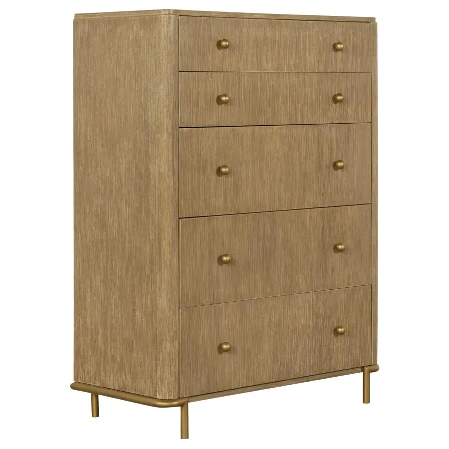 Arini Cream and Sand Wash 5-piece Queen Bedroom Set - Image 11