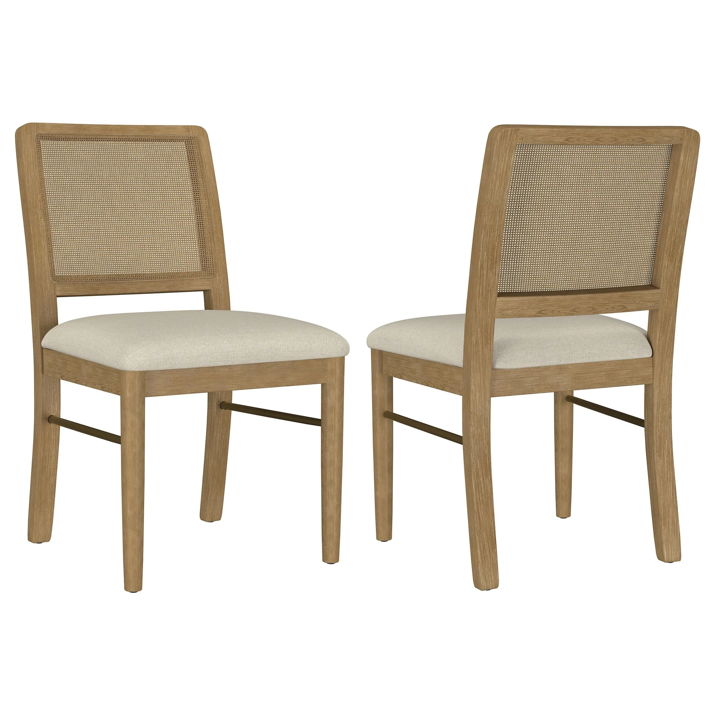Arini Rattan Cane Dining Side Chair Sand Wash, Set of 2
