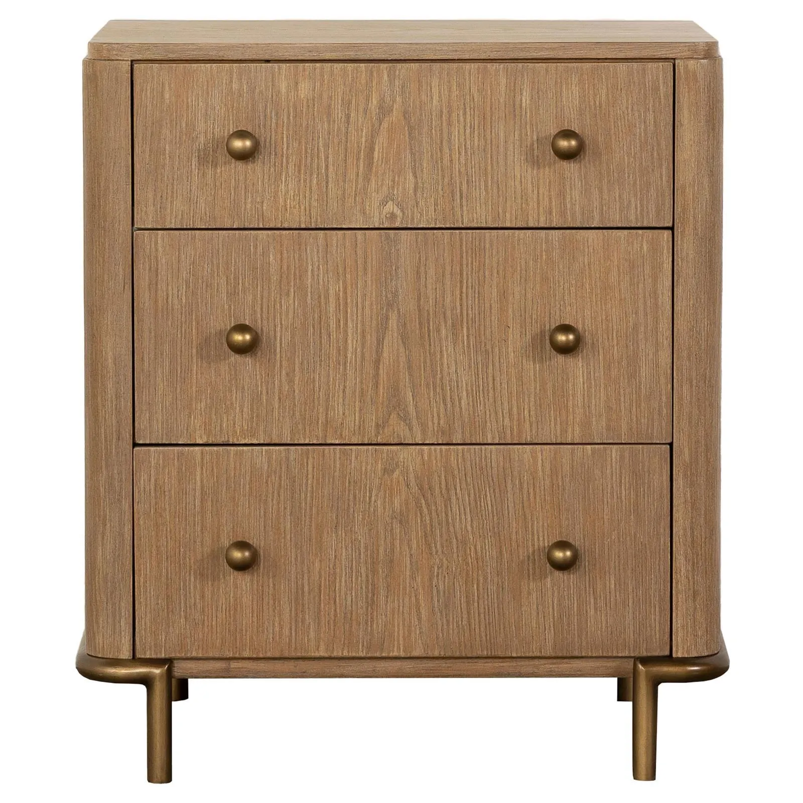 Arini Sand Wash 3-Drawer Nightstand with Dual USB Ports - Image 2