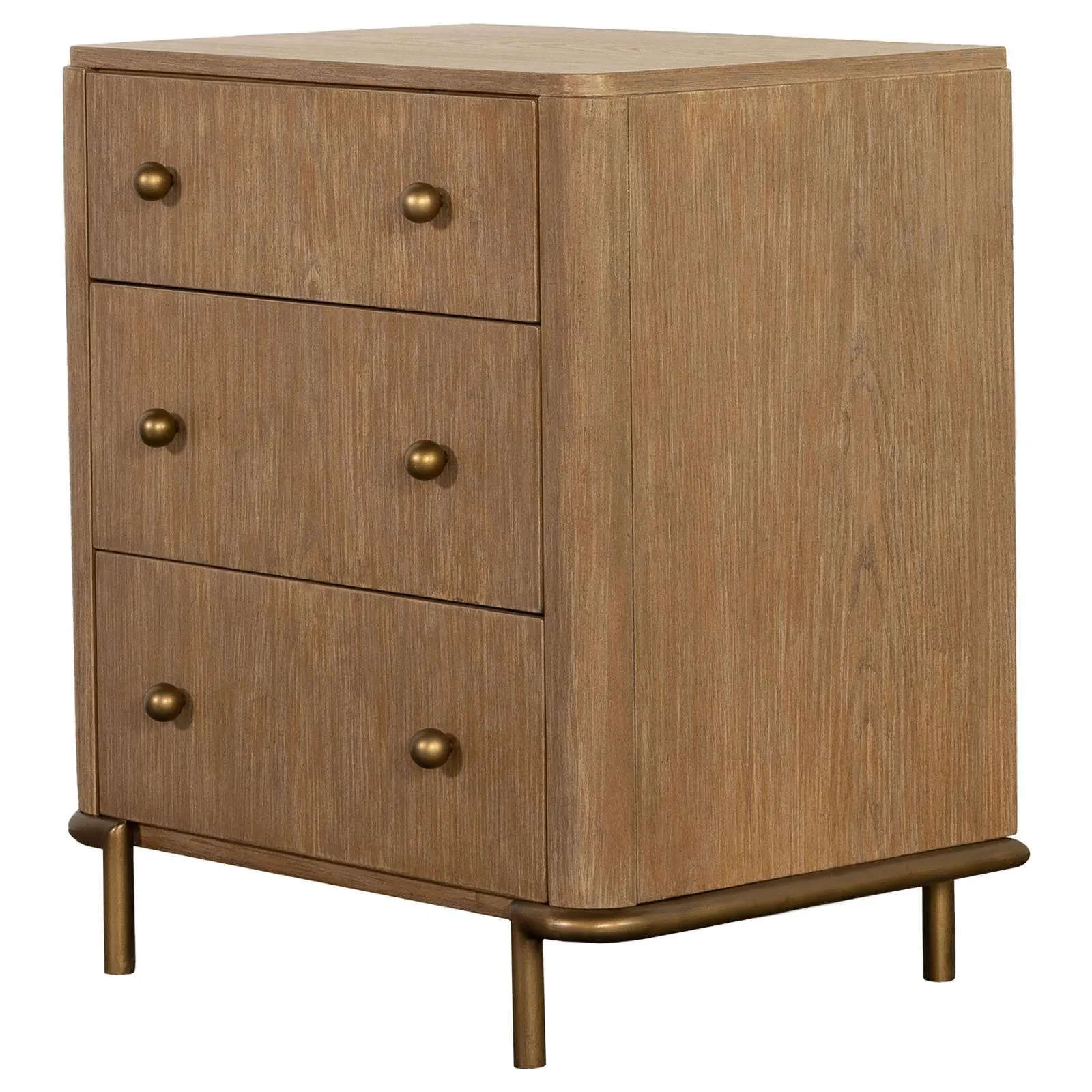 Arini Sand Wash 3-Drawer Nightstand with Dual USB Ports - Image 3