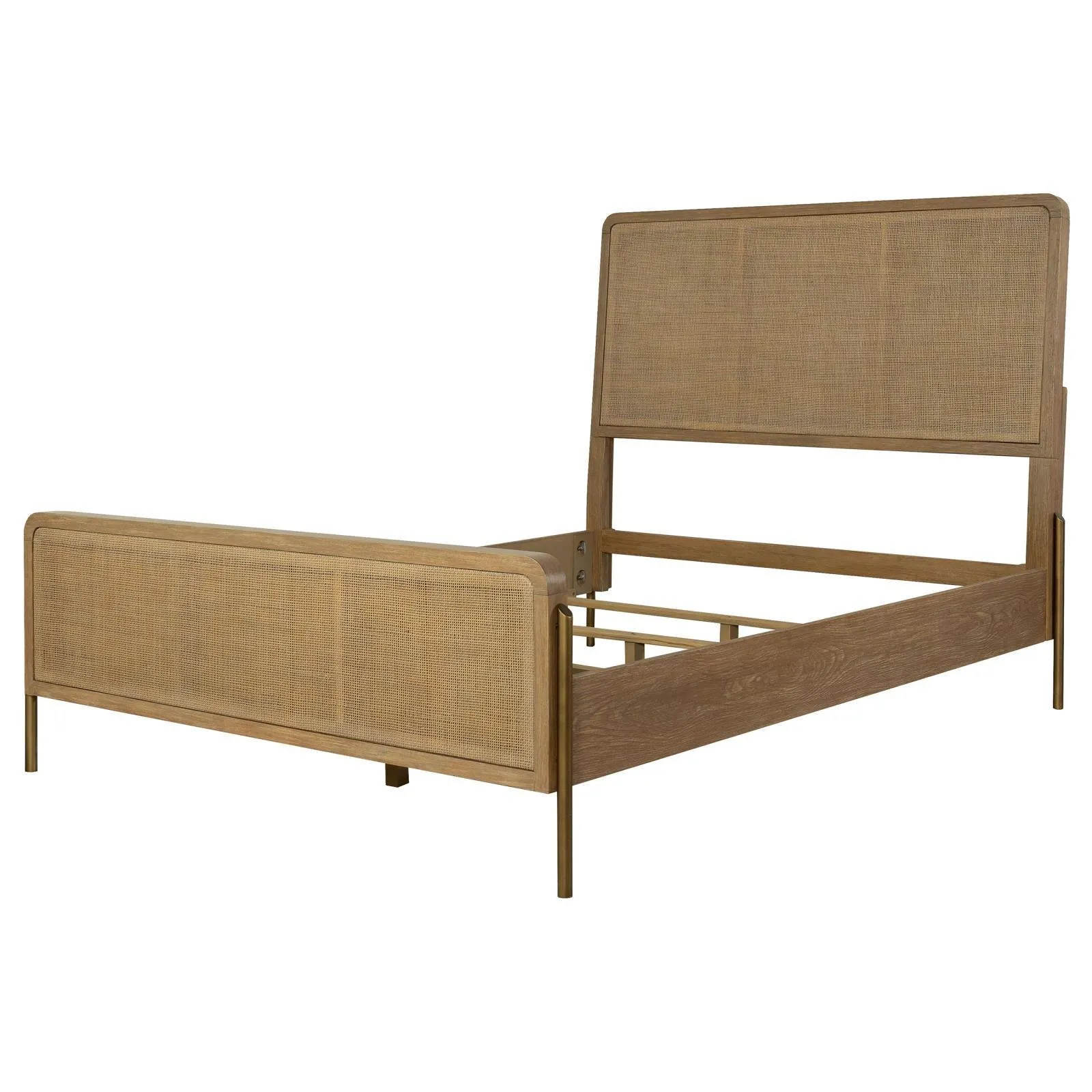 Arini Sand Wash and Natural Cane Upholstered Queen Panel Bed - Image 7