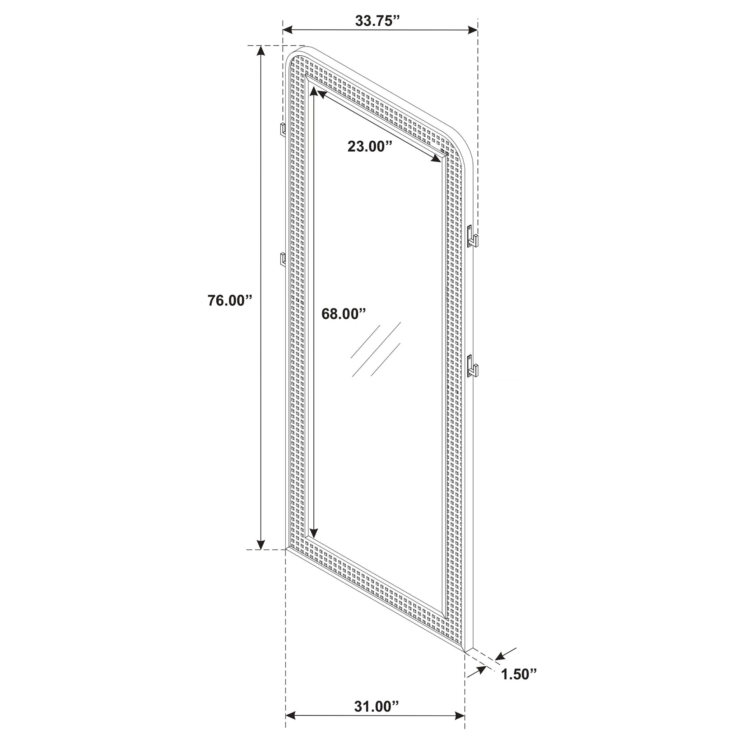 Arini Sand Wash Cane Weave Full Length Standing Floor Mirror - Image 13