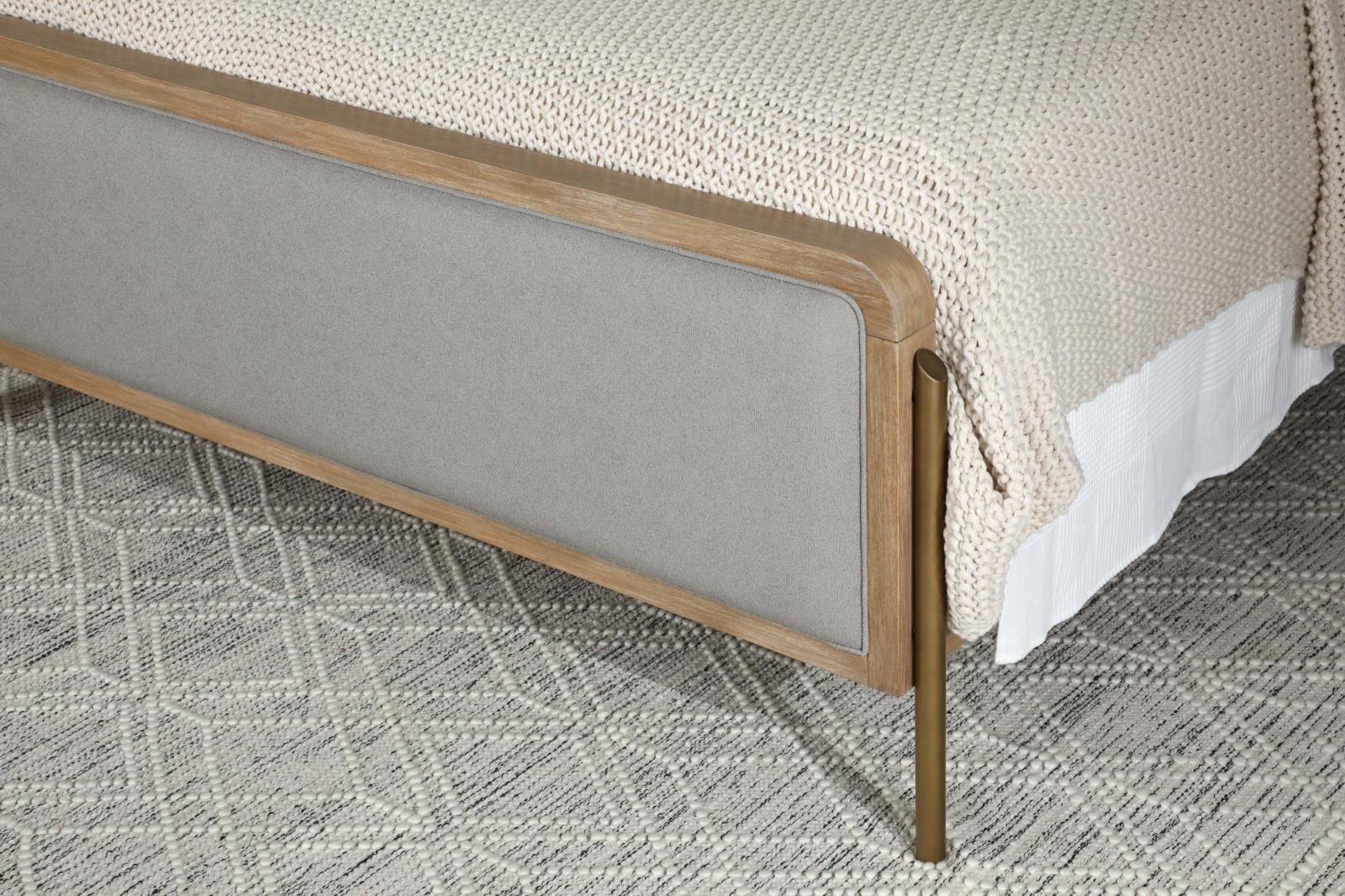 Arini Sand Wash/Gray Upholstered Eastern King Panel Bed - Image 13
