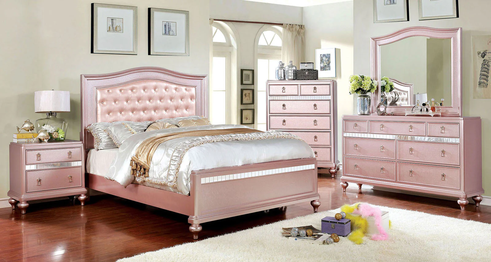 Ariston Rose Gold Twin Bed - Image 2