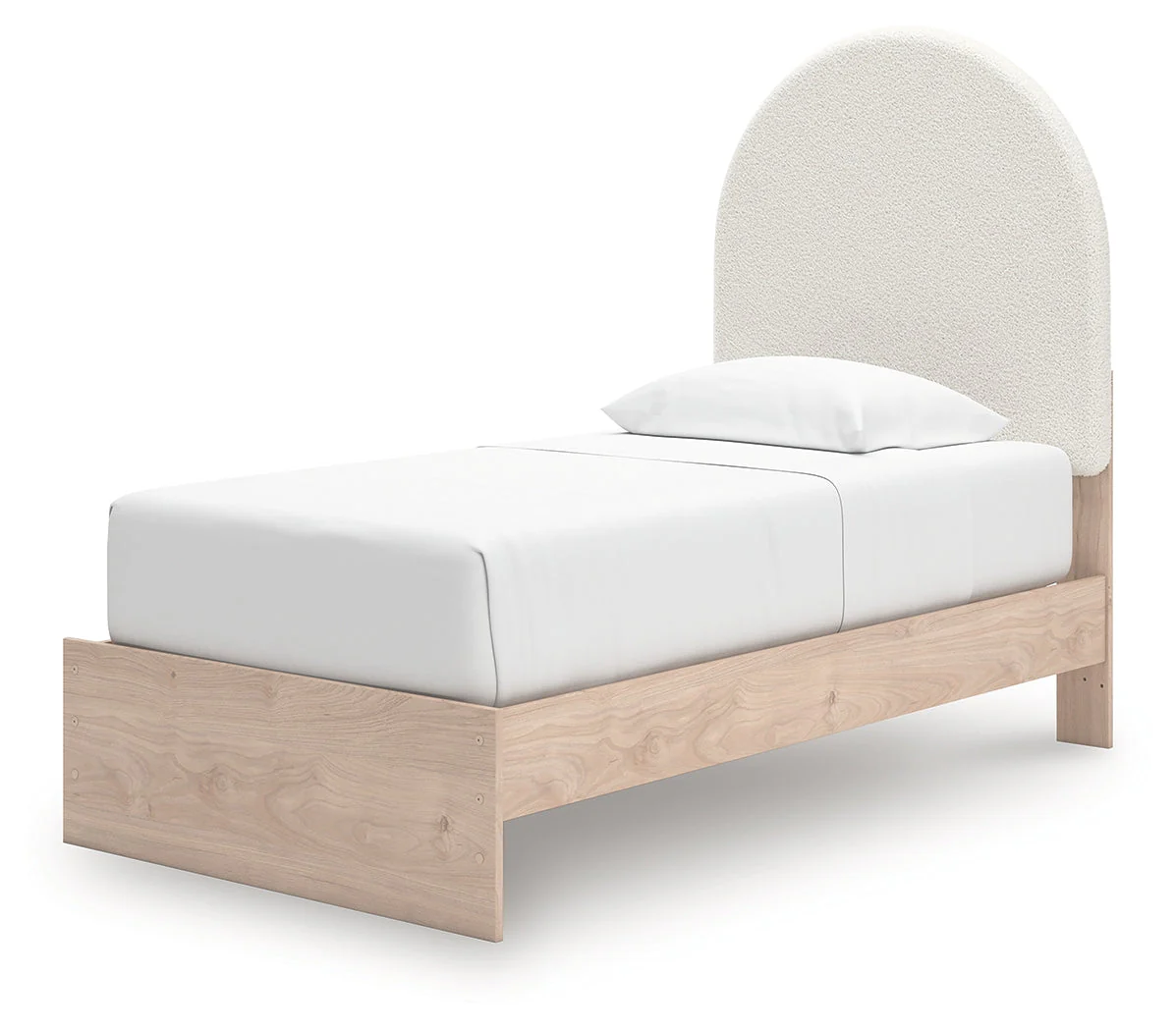 Arloster Tan/White Twin Upholstered Platform Bed - Image 3