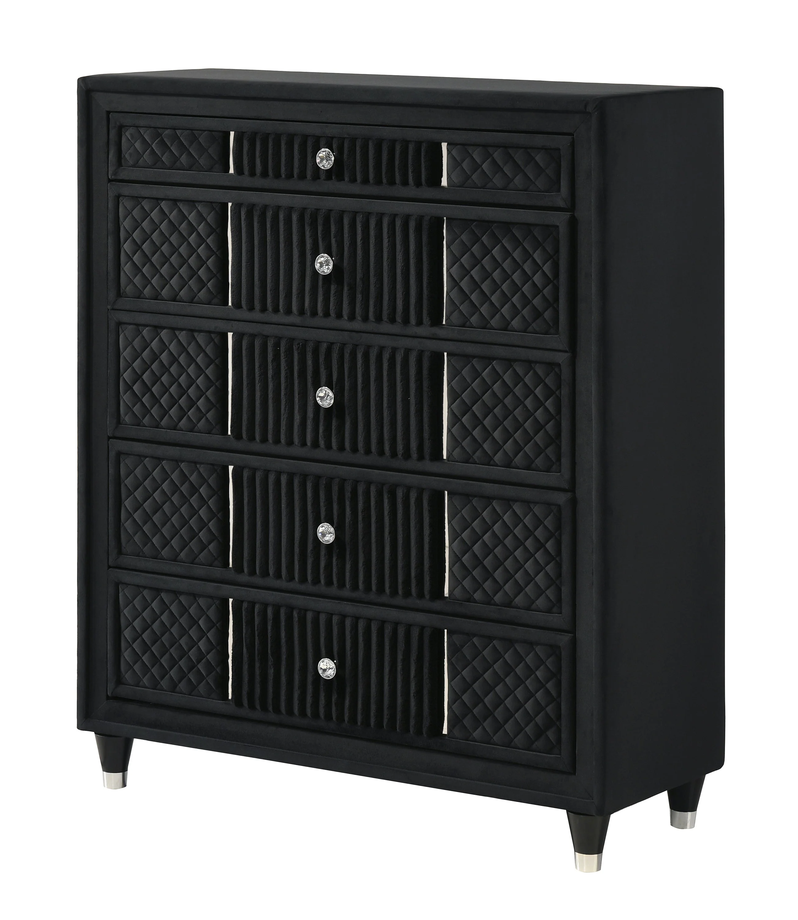 Armany Black Upholstered Wingback Panel Bedroom Set - Image 15