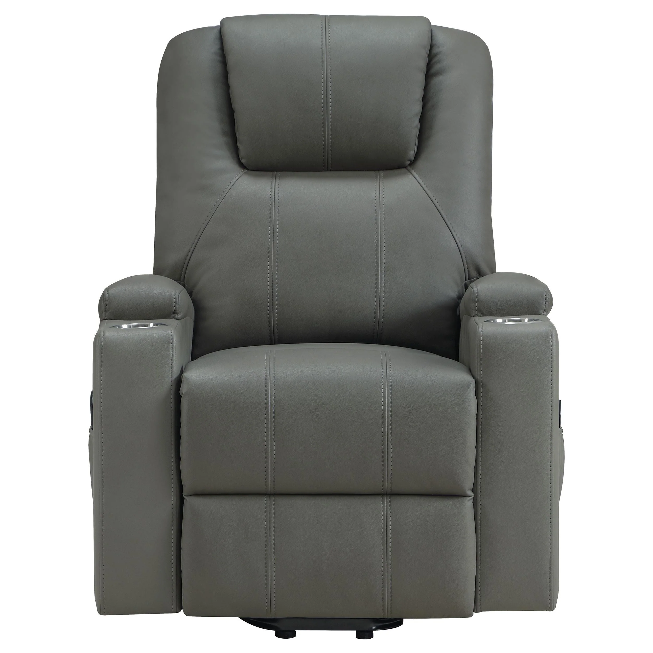 Armstrong Gray Upholstered Power Lift Massage Recliner - Image 7