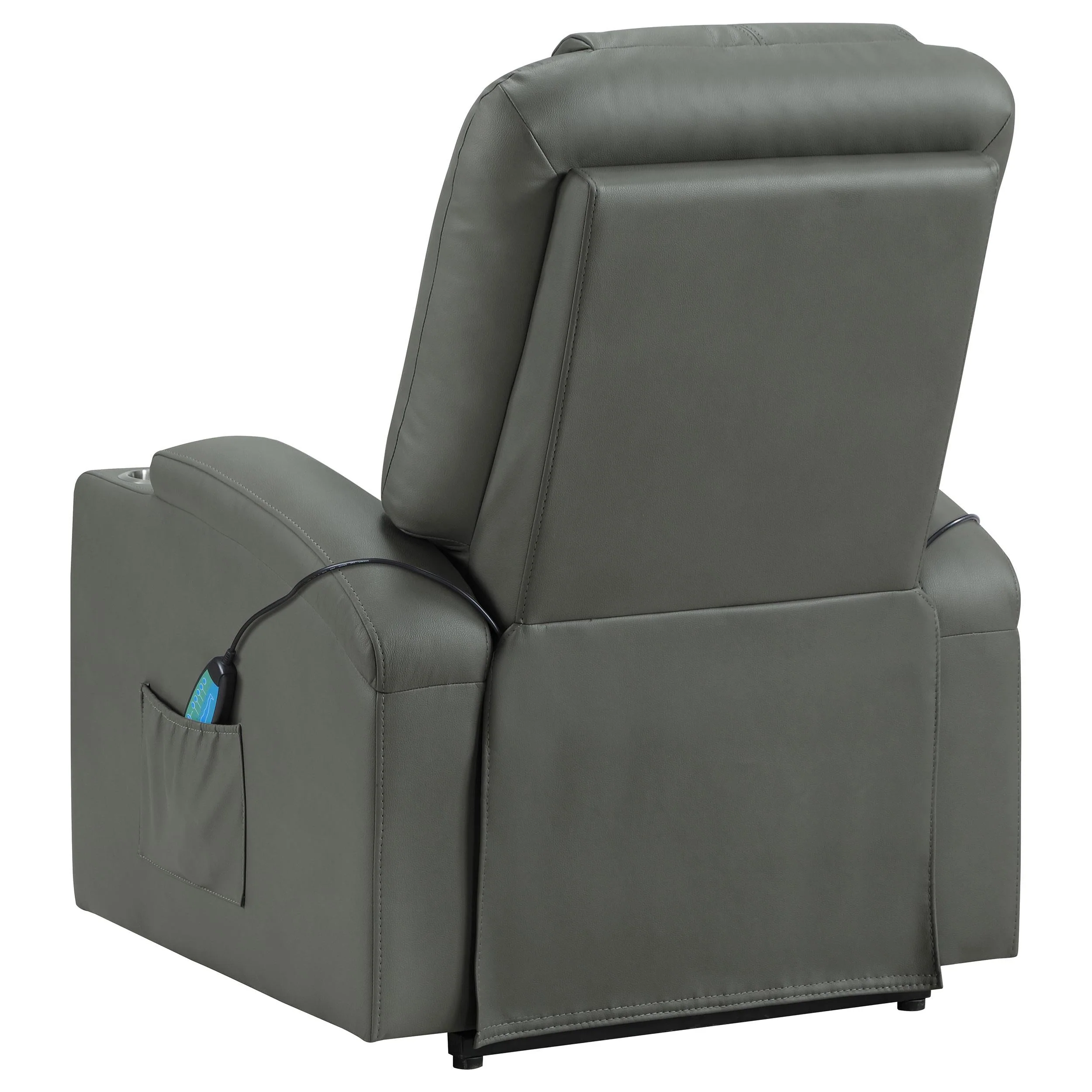 Armstrong Gray Upholstered Power Lift Massage Recliner - Image 9
