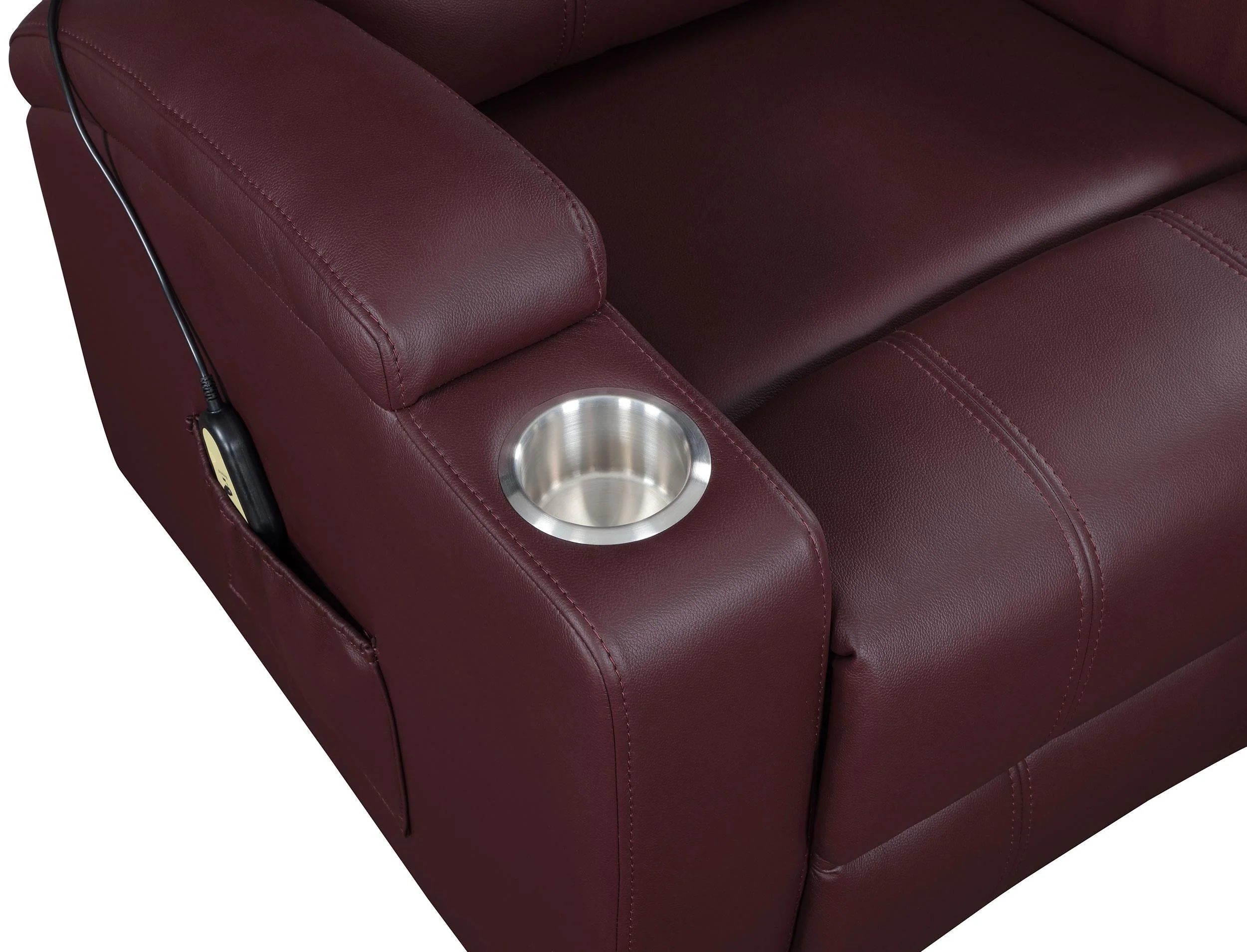 Armstrong Wine Upholstered Power Lift Massage Recliner - Image 10