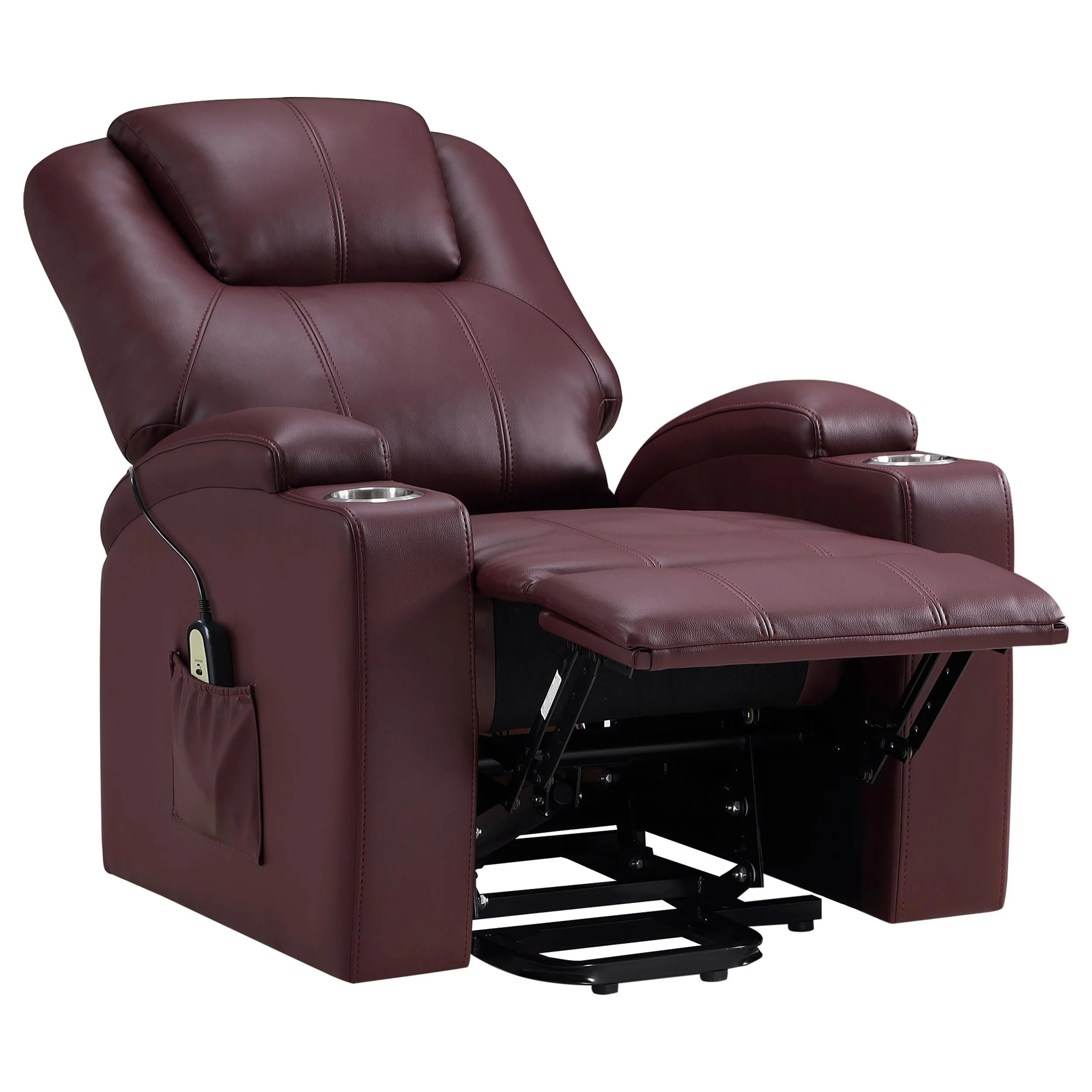 Armstrong Wine Upholstered Power Lift Massage Recliner - Image 11