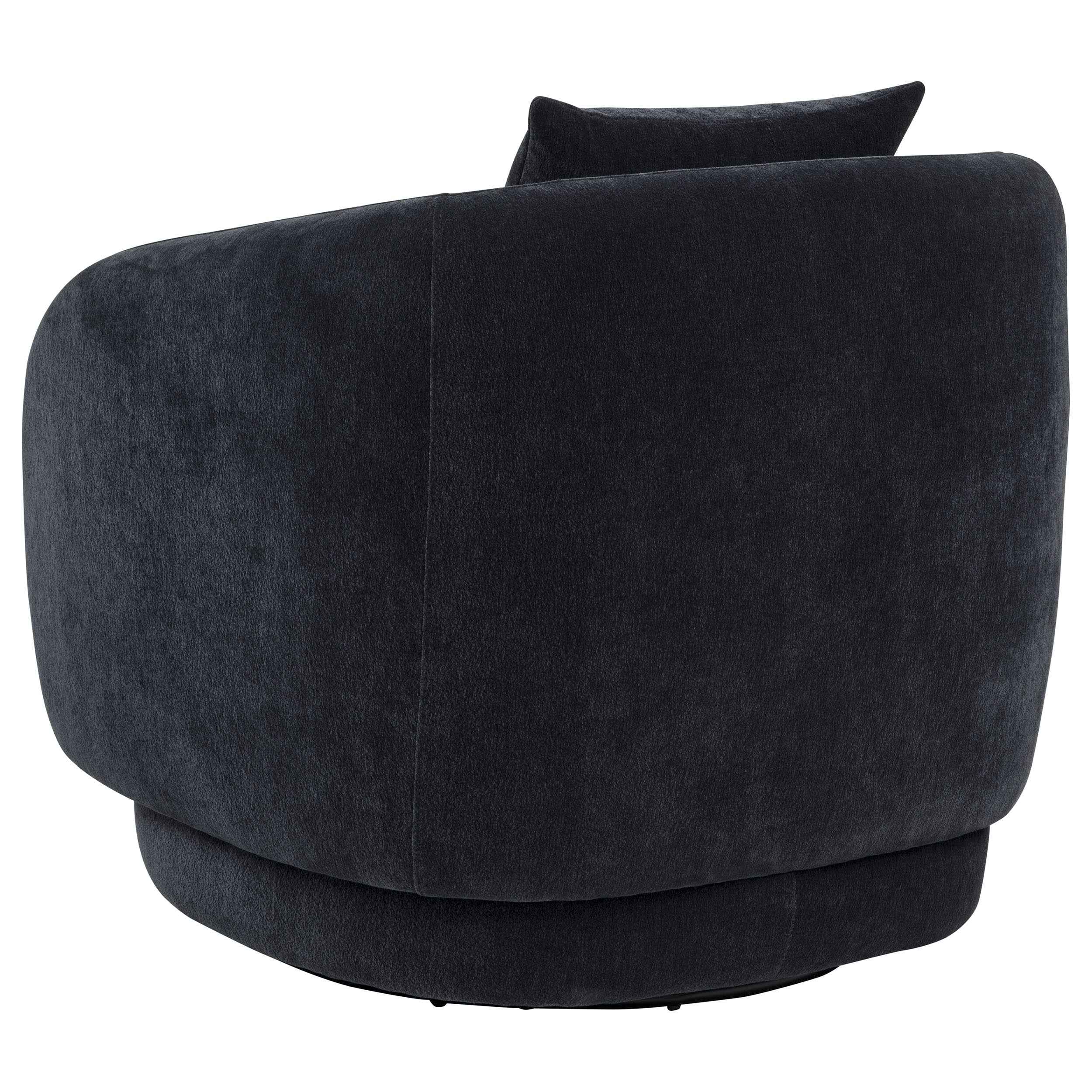 Arnaud Navy Chenille Upholstered Swivel Accent Chair - Image 6