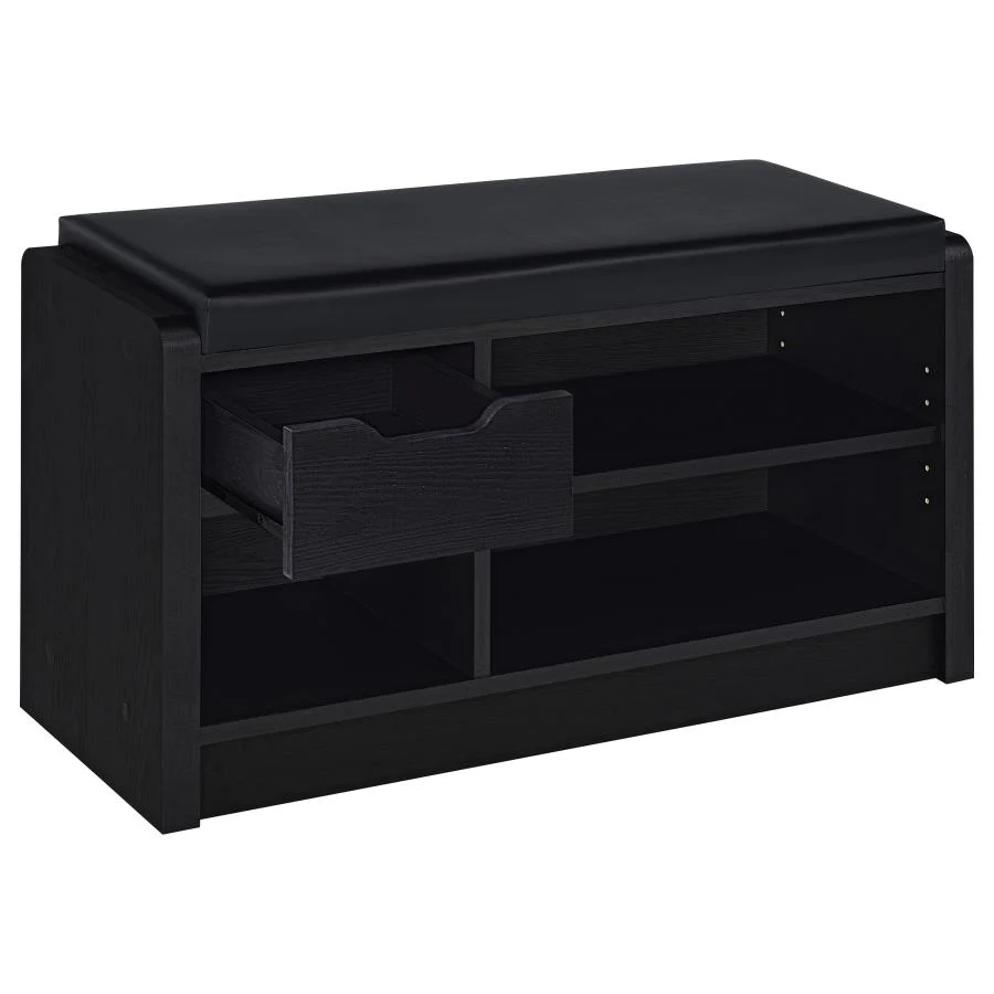 Arrington Black Storage Bench - Image 3
