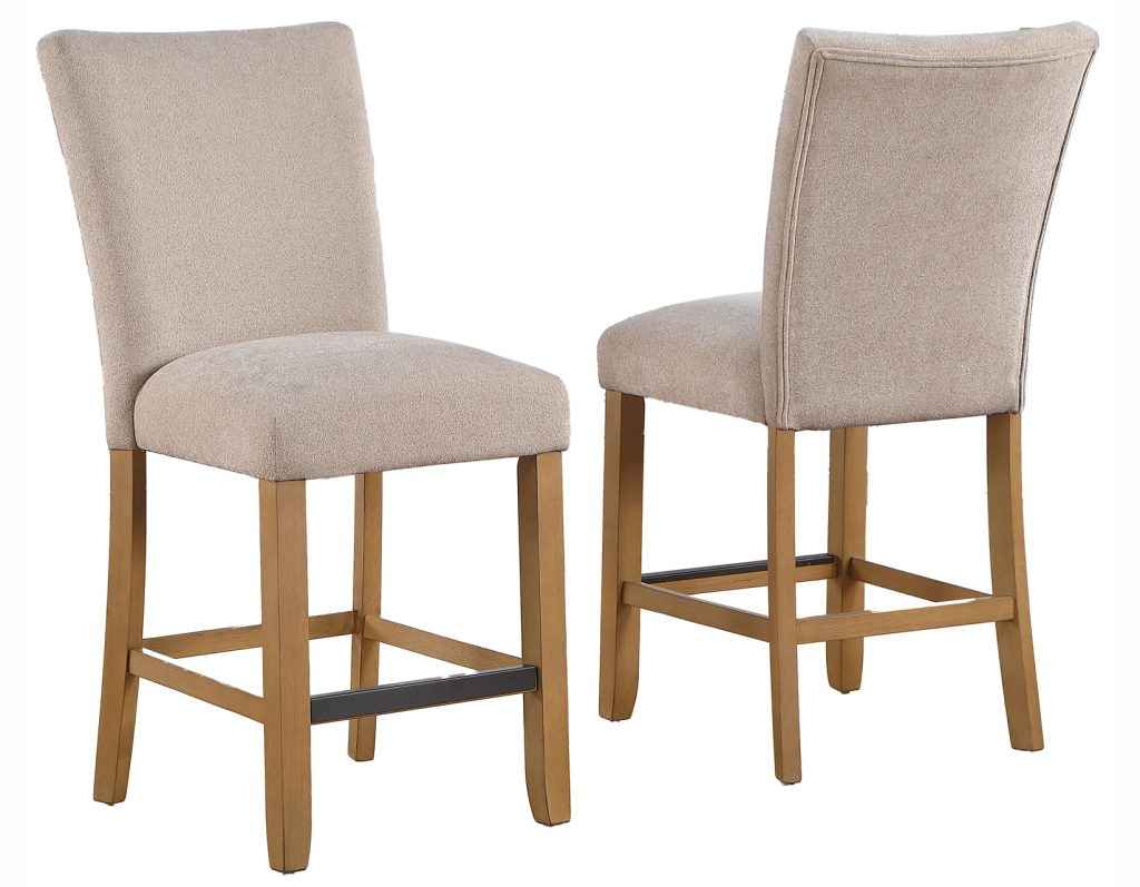 Artemis Beige Chenille Velvet 24″ Counter Stool - Image 2