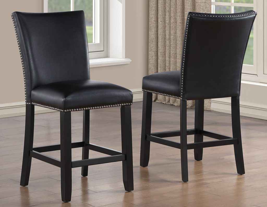 Artemis Black Vegan Leather 24″ Counter Stool