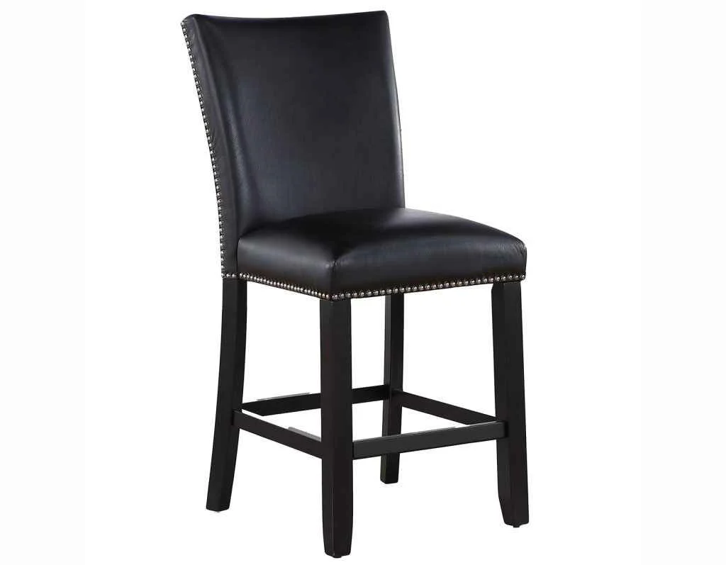 Artemis Black Vegan Leather 24″ Counter Stool - Image 3