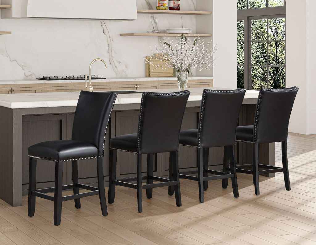Artemis Black Vegan Leather 24″ Counter Stool - Image 8