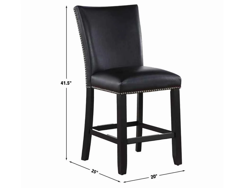 Artemis Black Vegan Leather 24″ Counter Stool - Image 9