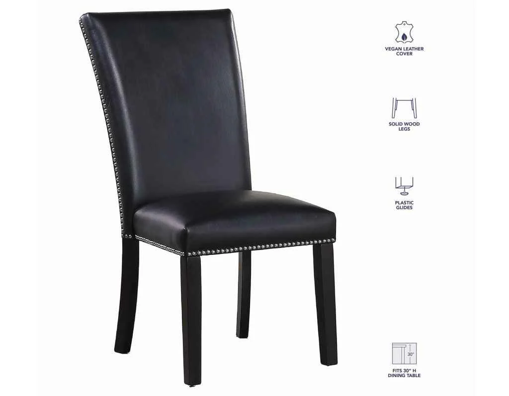 Artemis Black Vegan Leather Cover Side Chair - Image 4