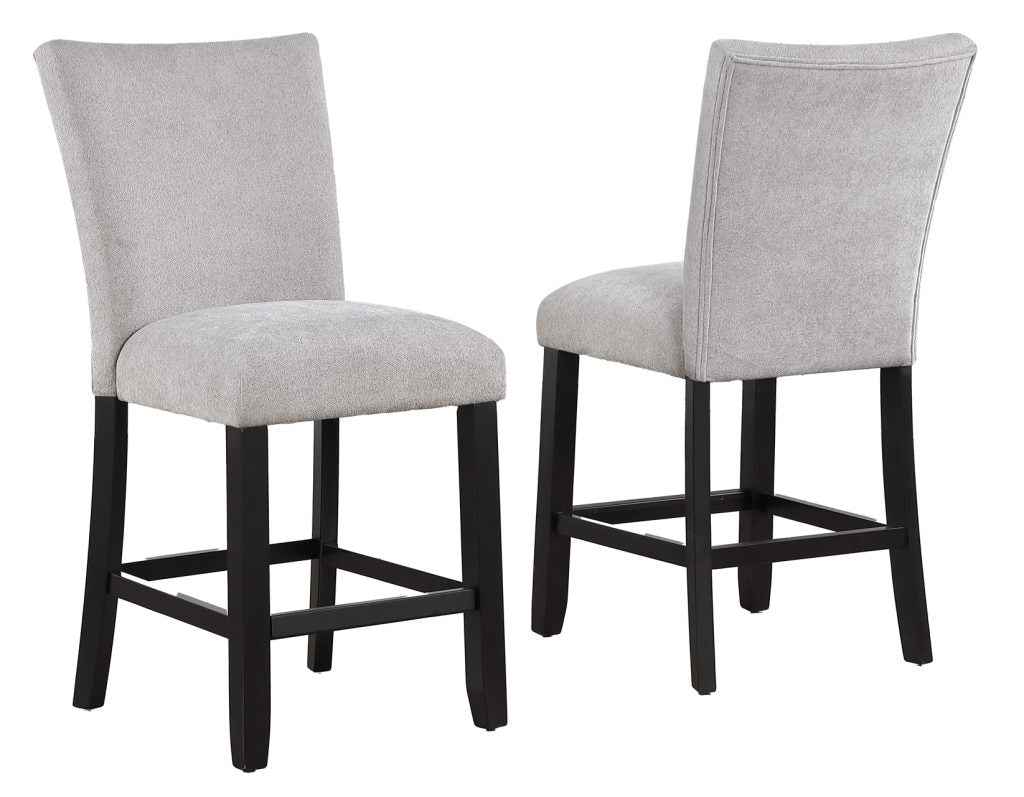 Artemis Gray Chenille Velvet 24″ Counter Stool - Image 2