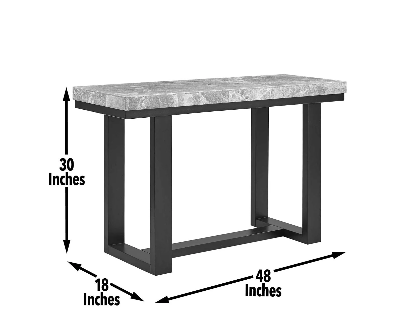 Artemis Gray Marble Top Sofa Table - Image 7