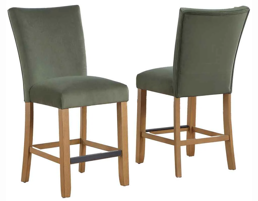 Artemis Green Velvet 24″ Counter Stool - Image 2