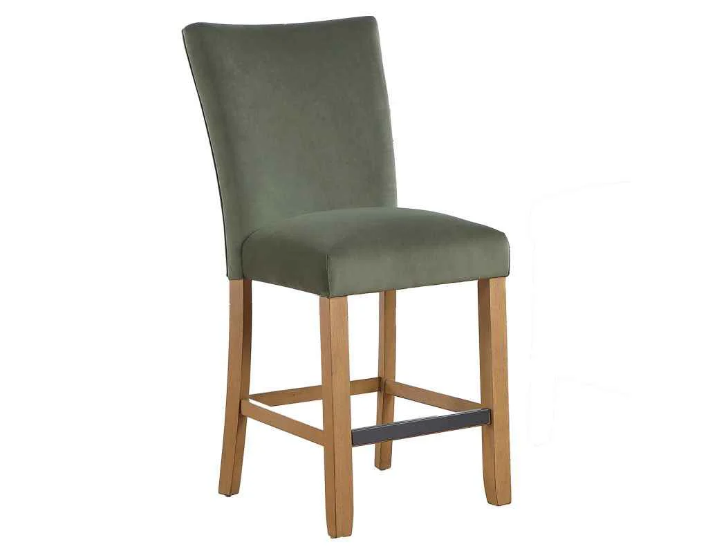 Artemis Green Velvet 24″ Counter Stool - Image 3