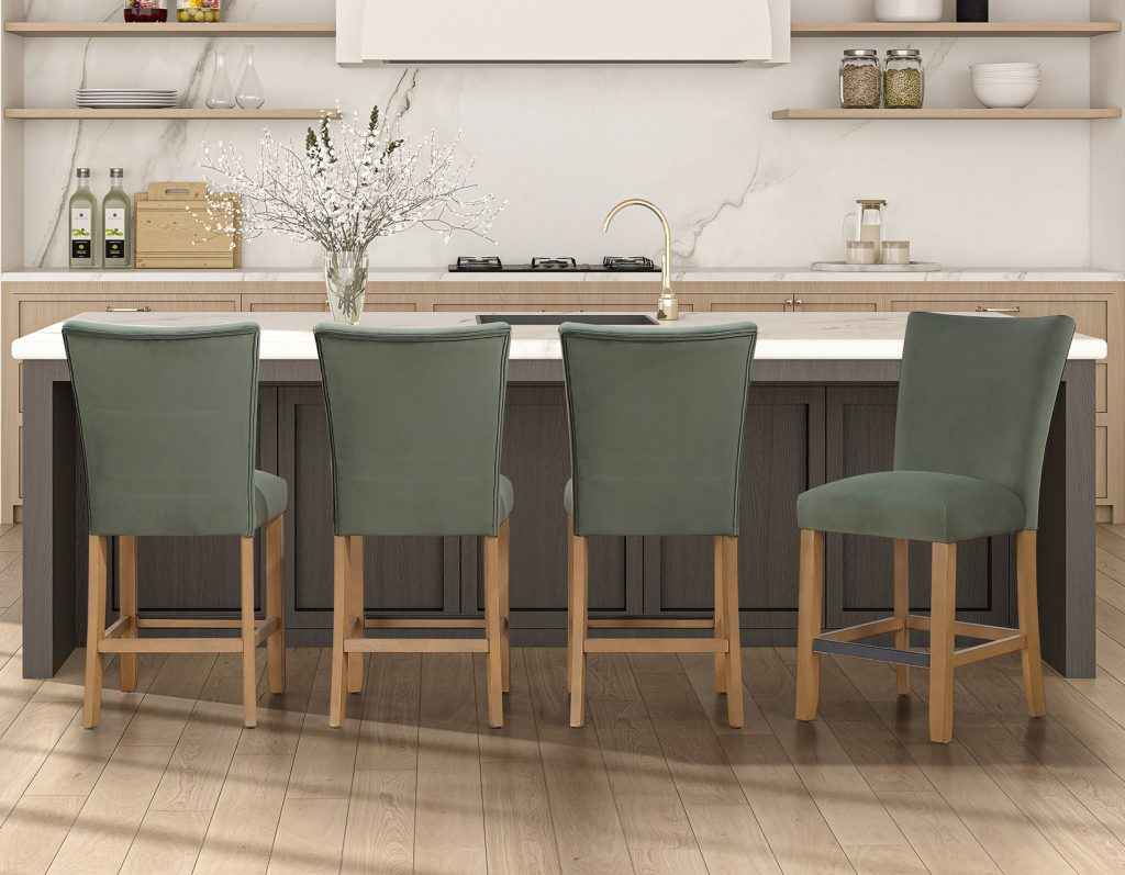 Artemis Green Velvet 24″ Counter Stool - Image 8