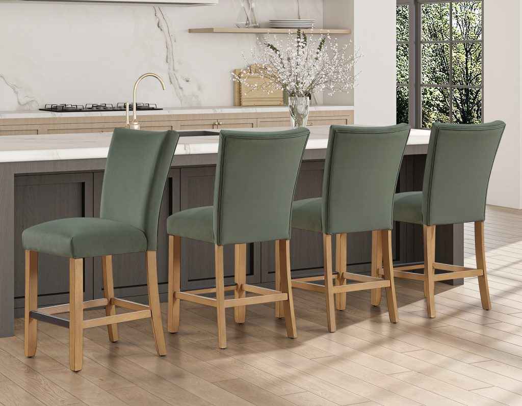 Artemis Green Velvet 24″ Counter Stool - Image 9