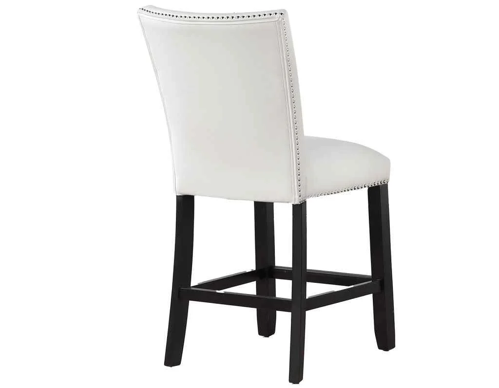 Artemis White Vegan Leather 24″ Counter Stool - Image 3