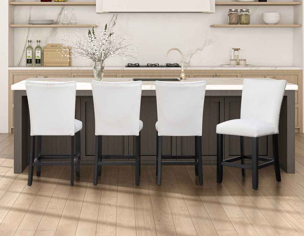 Artemis White Vegan Leather 24″ Counter Stool - Image 7