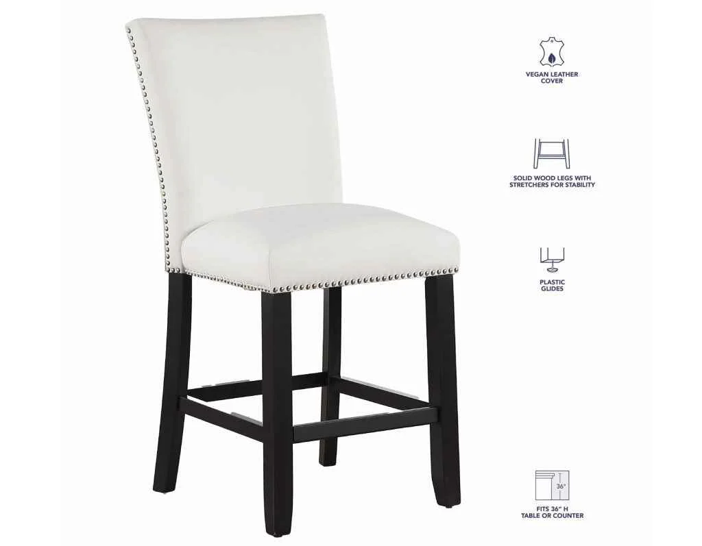 Artemis White Vegan Leather 24″ Counter Stool - Image 9
