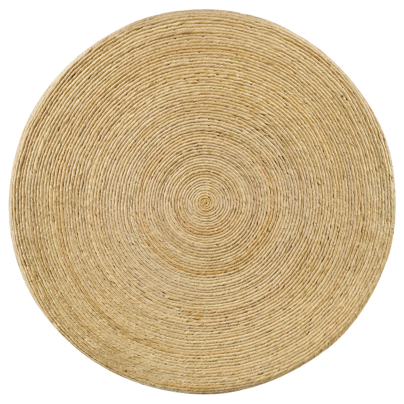 Artina Woven Rattan Round Coffee Table Natural Brown - Image 4