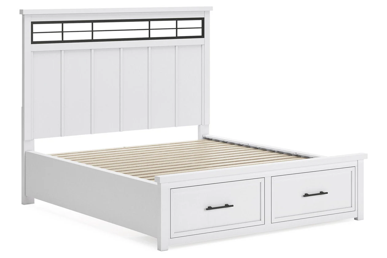 Ashbryn White/Natural California King Storage Platform Bed - Image 3