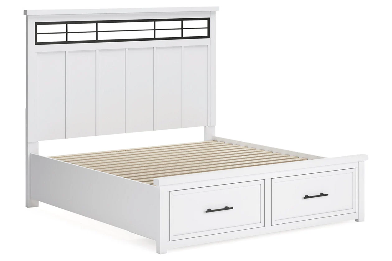Ashbryn White/Natural King Storage Platform Bed - Image 2