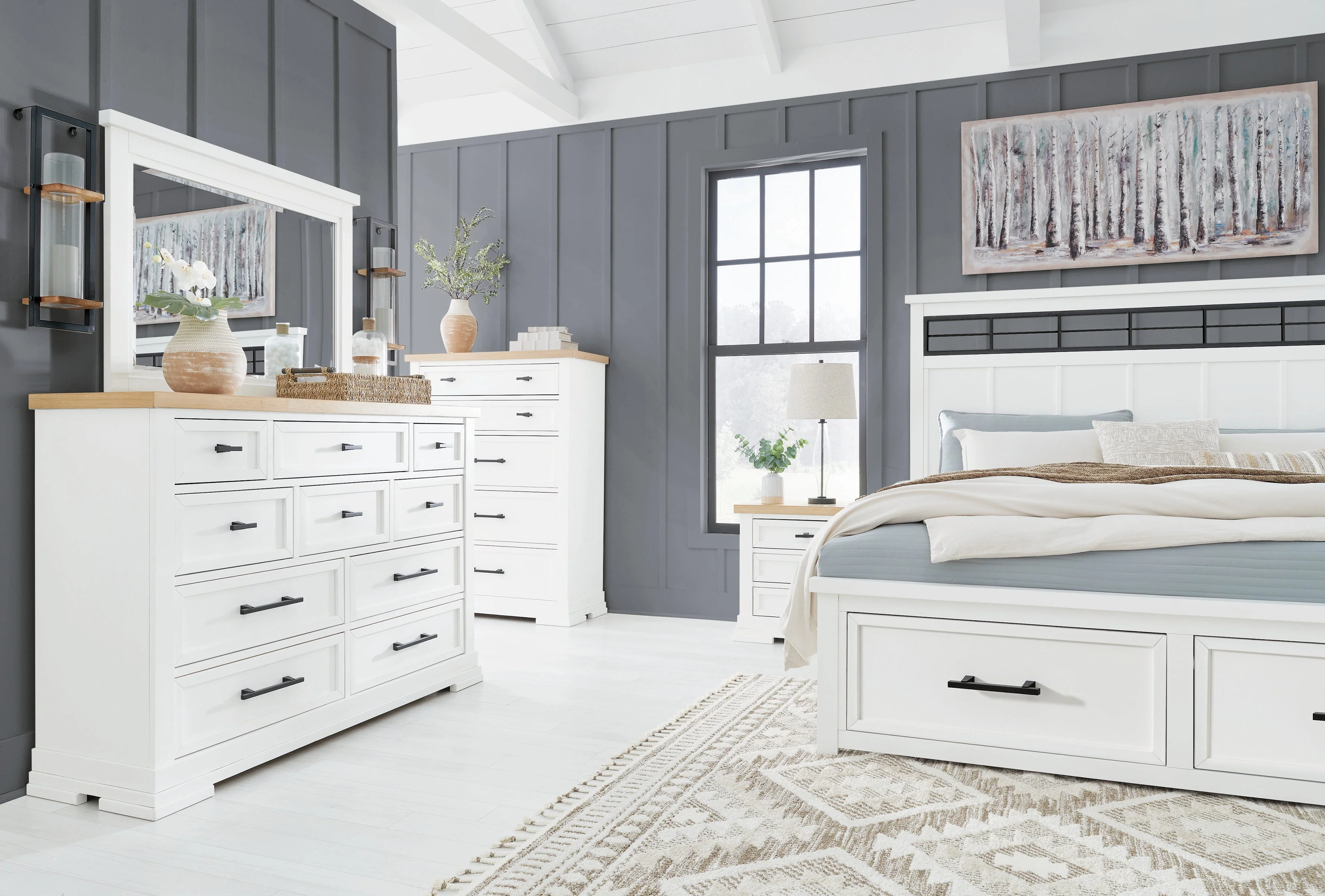 Ashbryn White/Natural Storage Platform Bedroom Set - Image 2