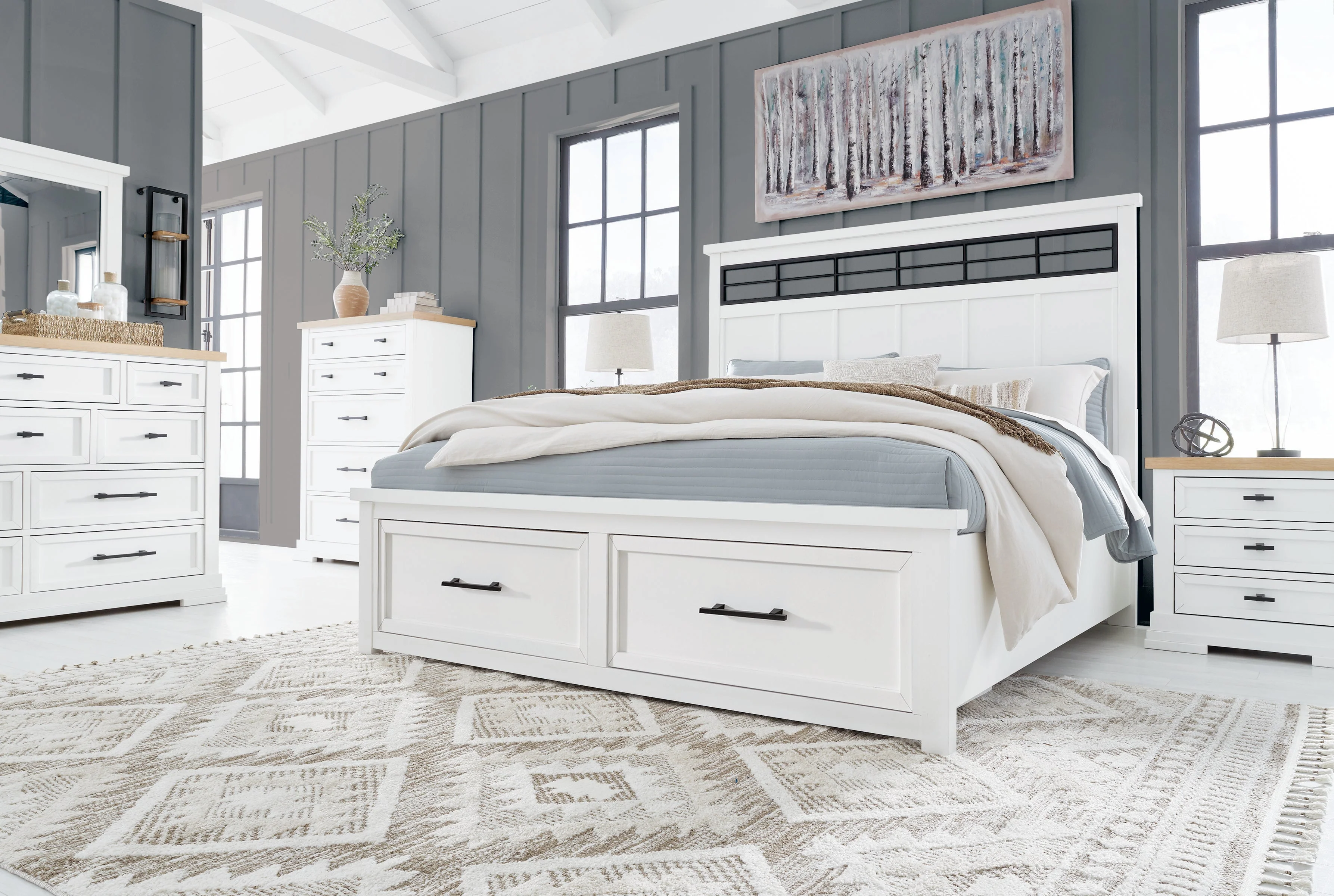 Ashbryn White/Natural Storage Platform Bedroom Set - Image 7