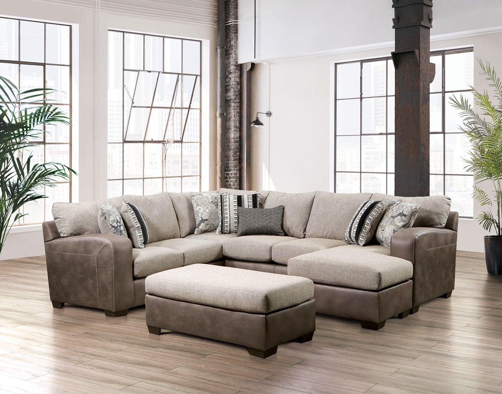 Ashenweald Sectional In Brown and Light Brown
