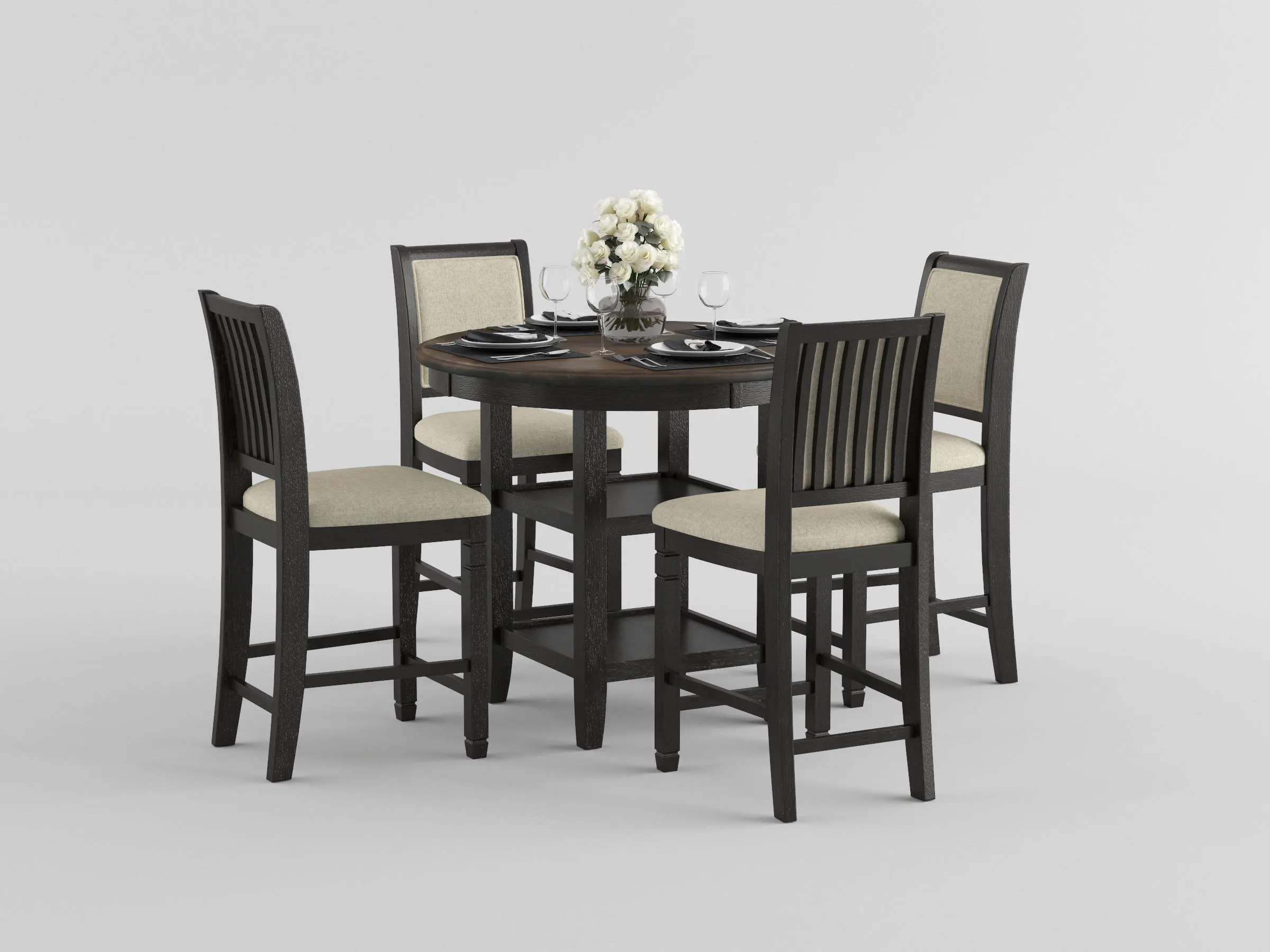 Asher Black/Brown Counter Height Table - Image 4