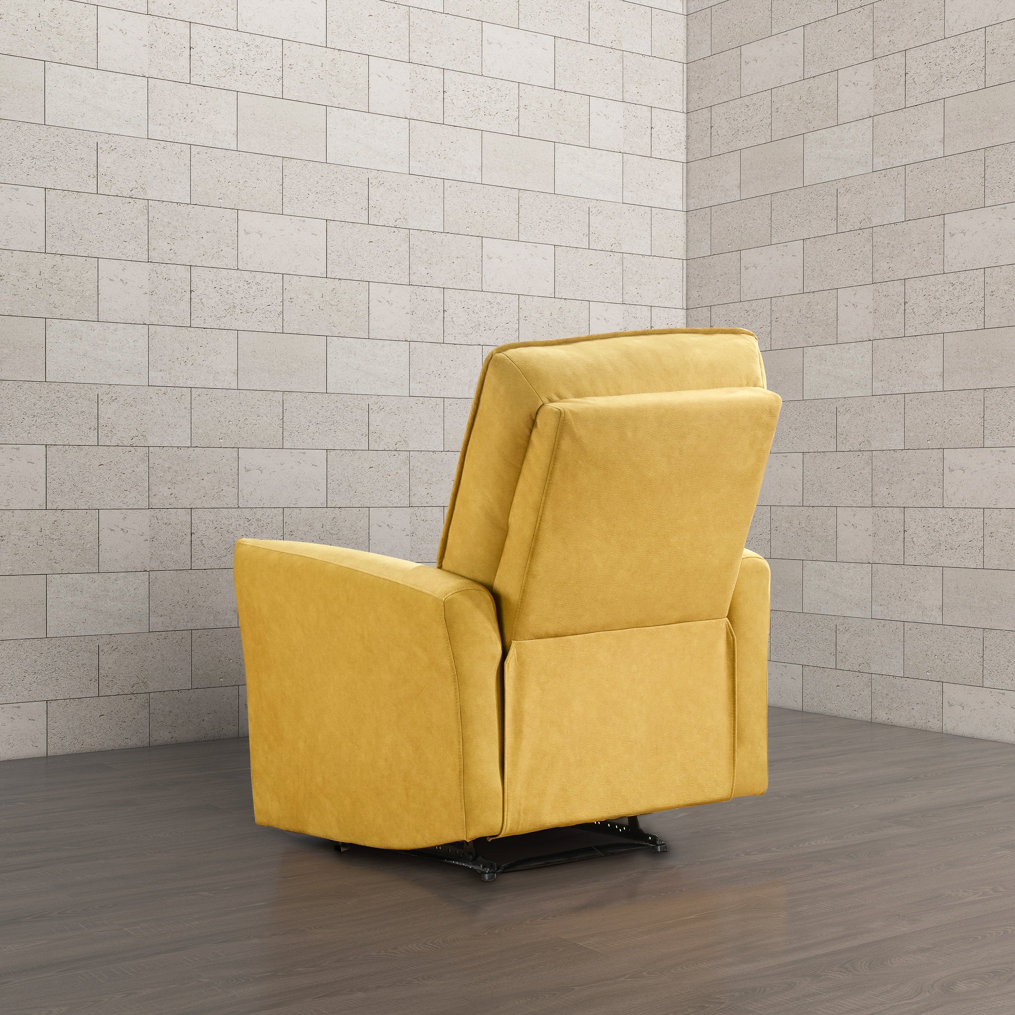 Asheville Dark Yellow Suede Recliner Chair - Image 6