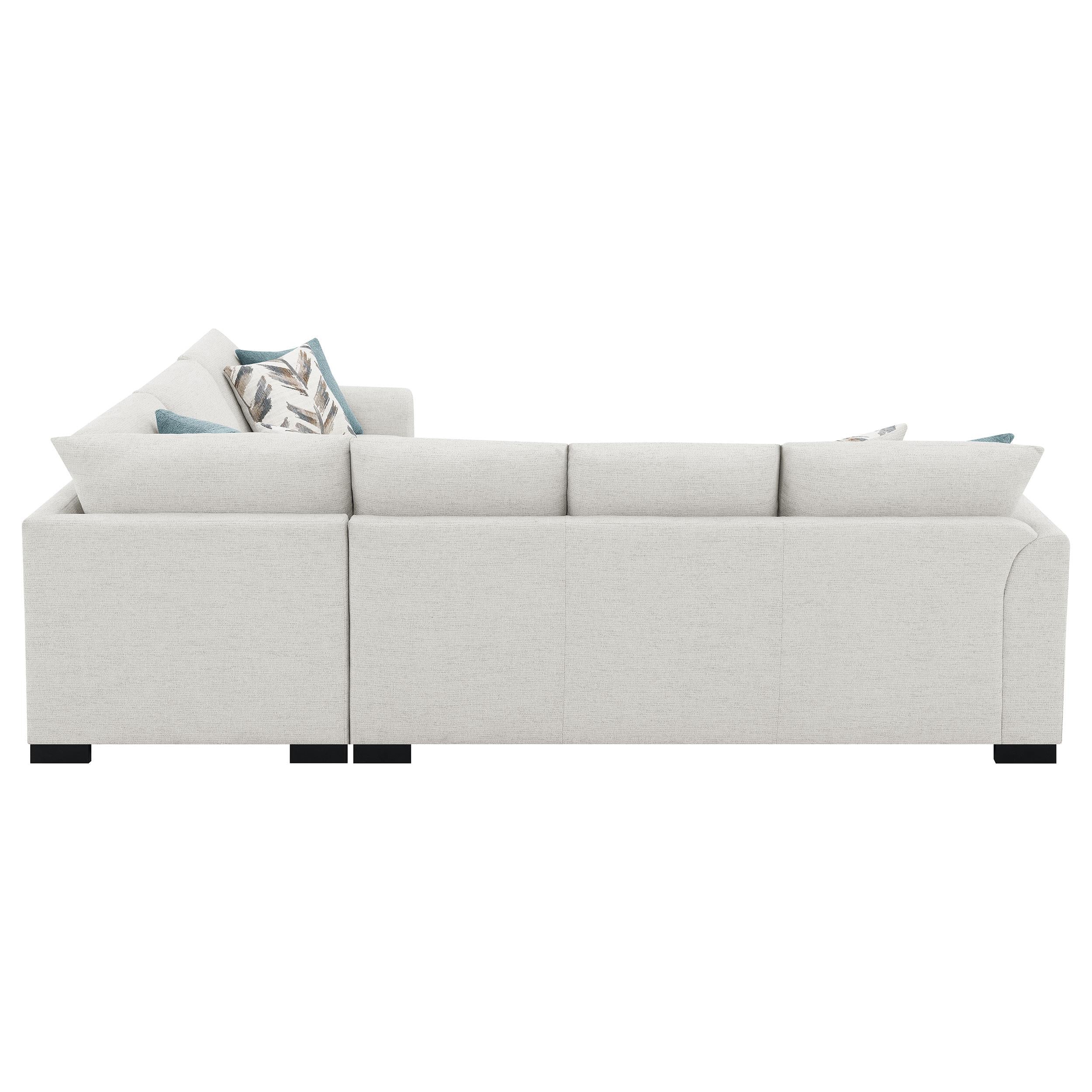 Ashford Greige Chenille Upholstered Sleeper Sectional Sofa - Image 11