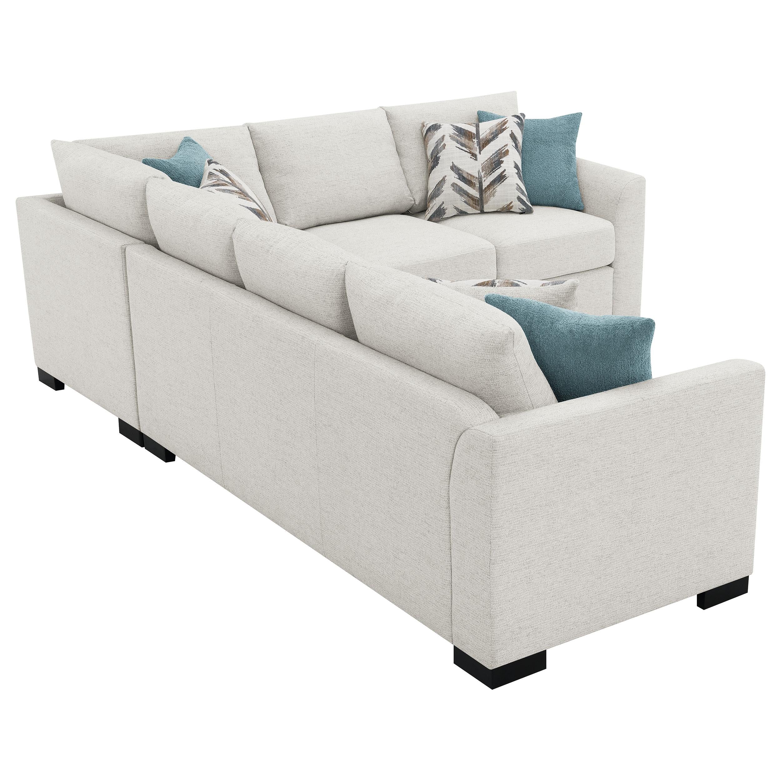 Ashford Greige Chenille Upholstered Sleeper Sectional Sofa - Image 12