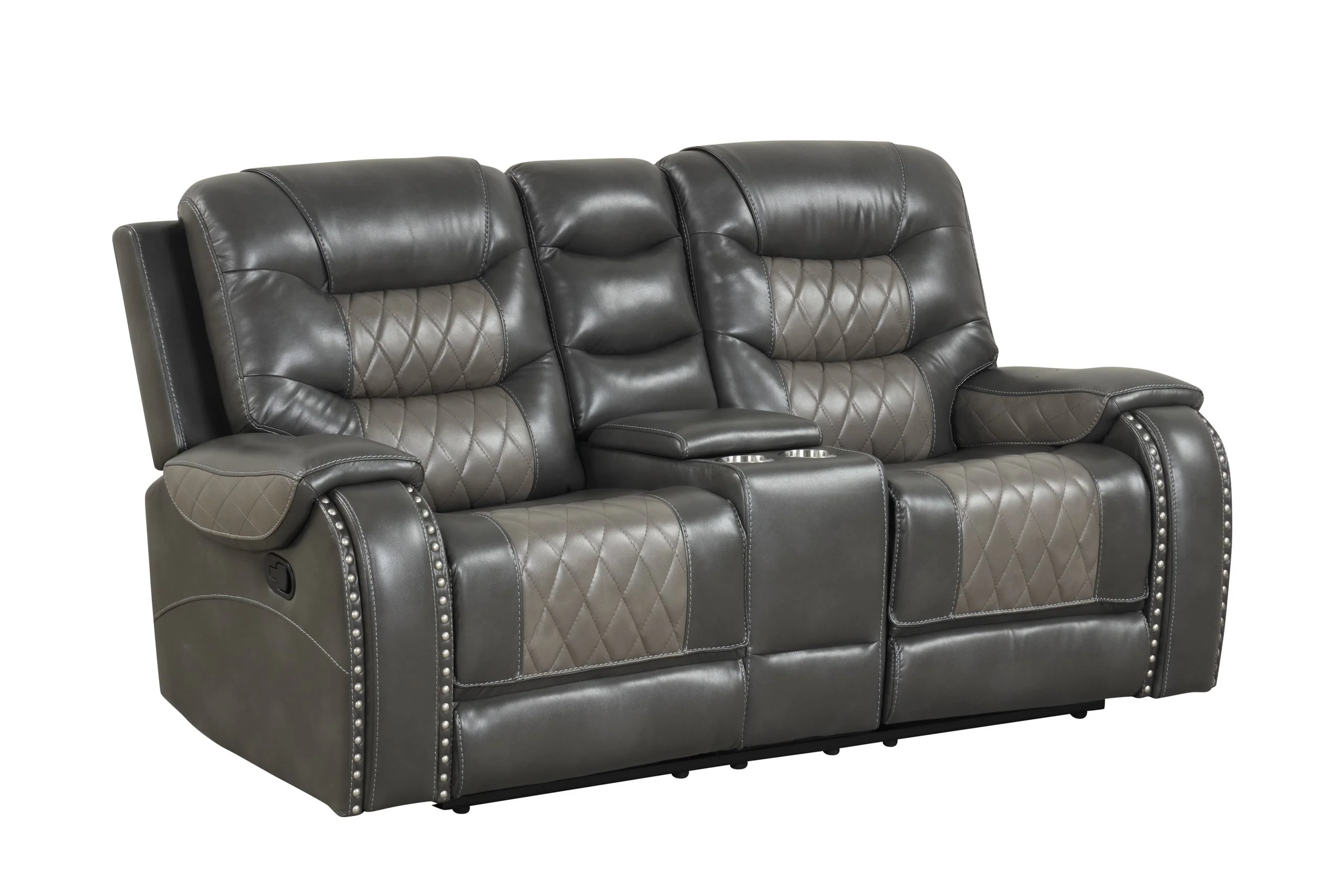 Ashley Gray Two-Tone 3-Piece Reclining Living Room Set - Image 4